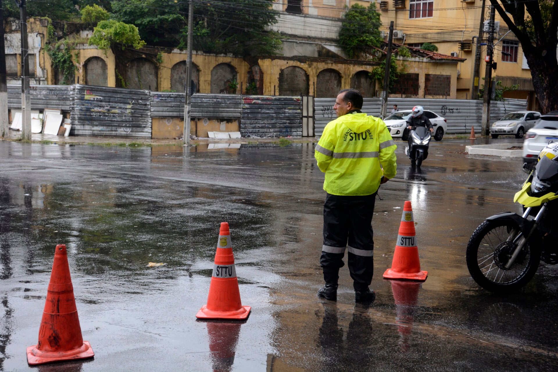 STTU realiza interdição na Rua Mossoró, em Tirol, após queda de árvore (18/06/2025). Foto: Magnus Nascimento