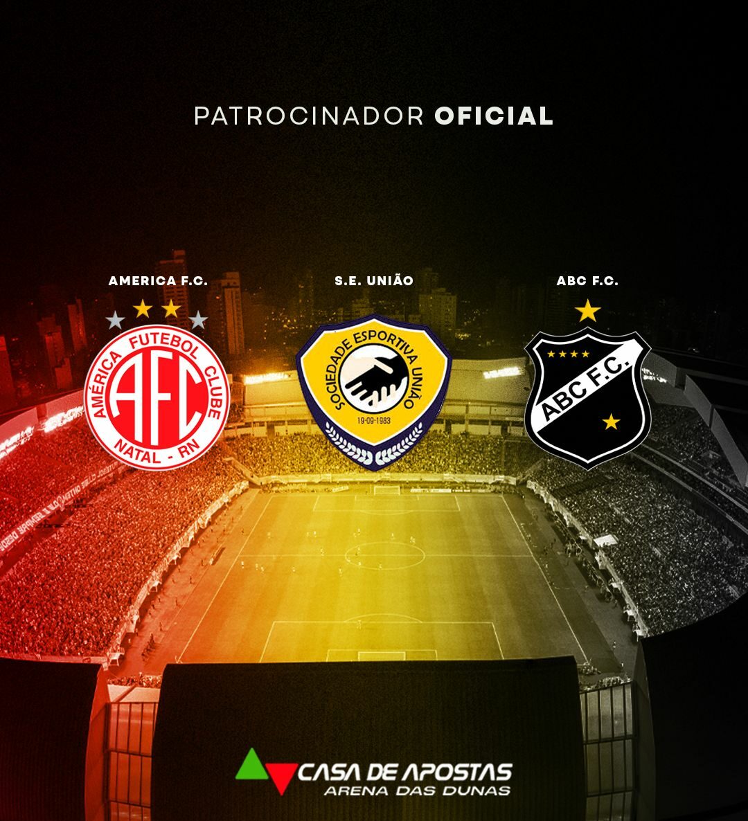 Arena renova patrocínio do América, ABC e União para a temporada 2026