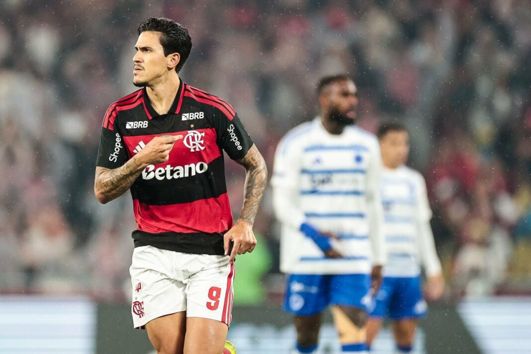 Pedro abriu o placar para o Flamengo contra o Cruzeiro. Foto: Gilvan de Souza/Flamengo