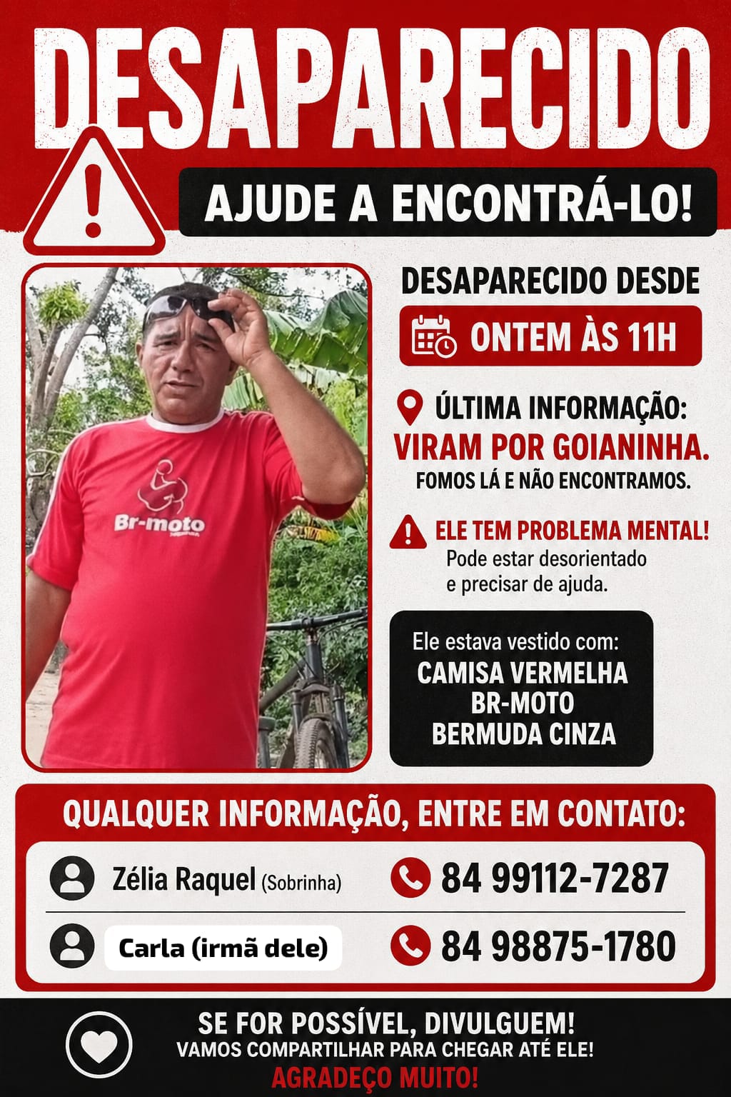 Desaparecido há 15 dias, família procura por homem desaparecido na zona rural de Canguaretama - Tribuna do Norte