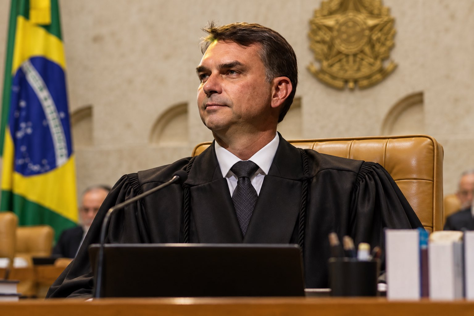 'Flávio no STF', sugere Eduardo Bolsonaro, com montagem do irmão como ministro da Corte - Tribuna do Norte